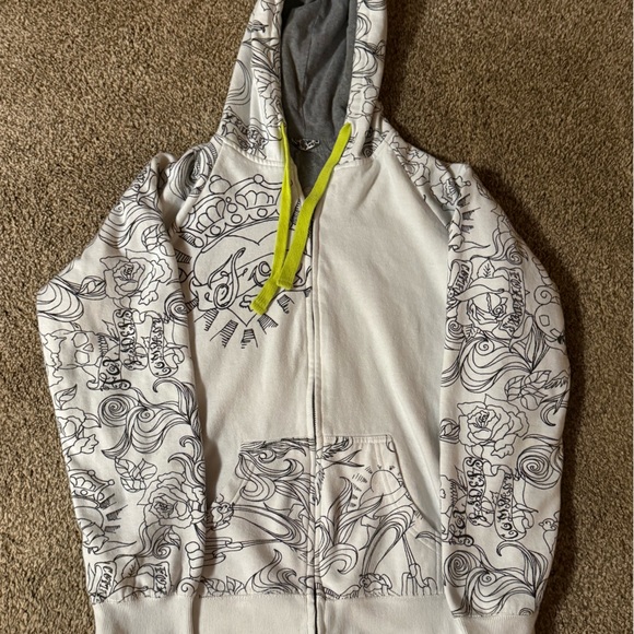 Fox hooded sweat shirtGraphic Print Hoody with Yellow Accent - Picture 1 of 2